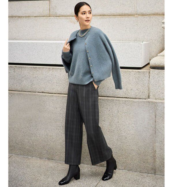 自由区「TRギャバ裏起毛チェック柄ワイド パンツ」|その他|