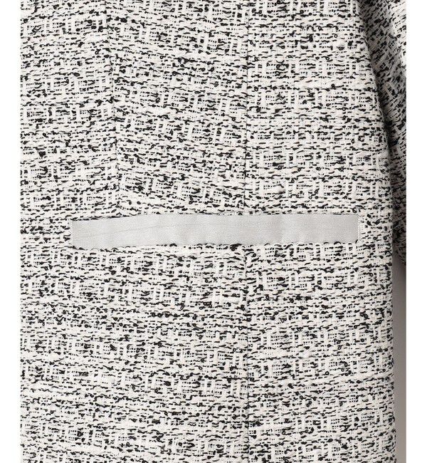 23区「【セットアップ対応】シャインツイードストレッチ ノーカラー ジャケット」|ノーカラージャケット|