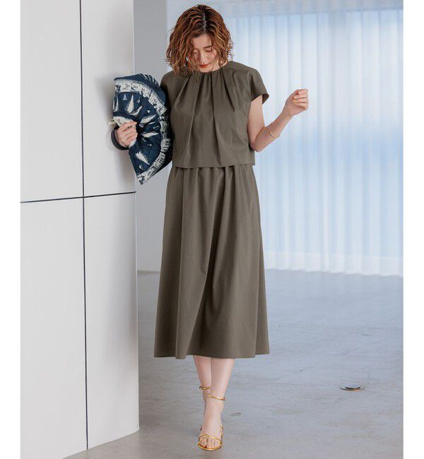 23区「【接触冷感/洗える】ストレッチラミータフタ ワンピース」|ワンピース|