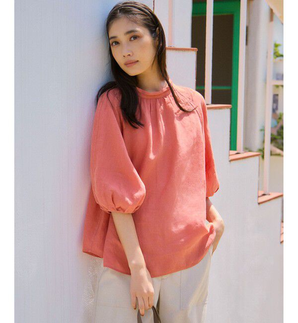 23区「【洗える】LIBECOリネン ボリュームスリーブ ブラウス」|シャツ・ブラウス|ｵｰﾙﾄﾞﾛ