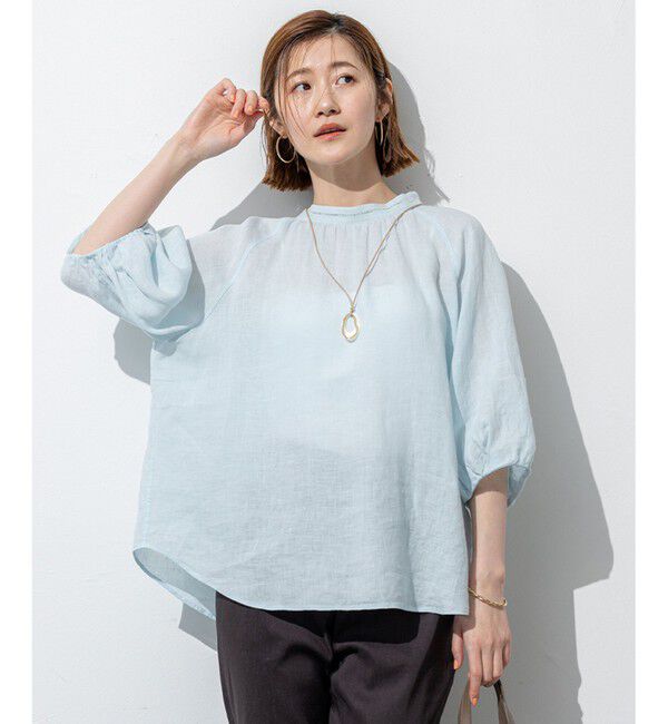 23区「【洗える】LIBECOリネン ボリュームスリーブ ブラウス」|シャツ・ブラウス|ｽｶｲﾌﾞﾙ