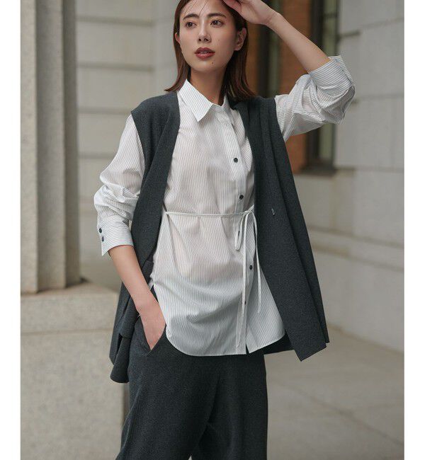 23区「【洗える/吊り干しOK】ヴィスコースストレッチ ニットベスト」|ベスト・ジレ|