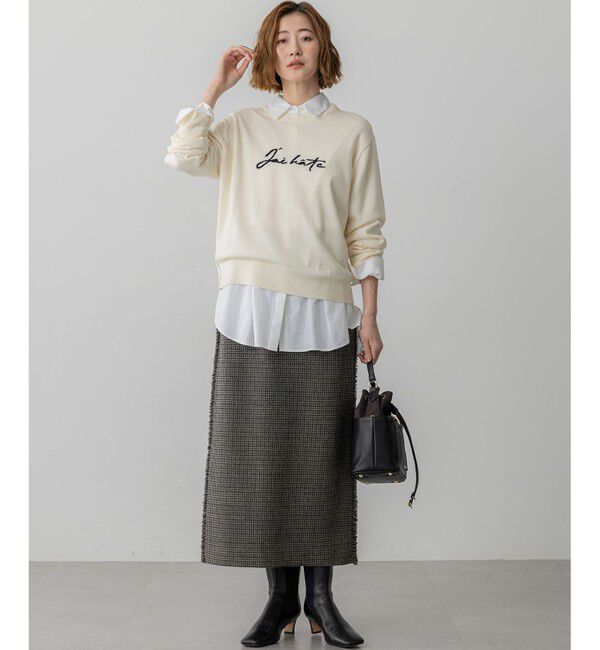 23区「【洗える】インターシャ ロゴ ニット」|ニット・セーター|