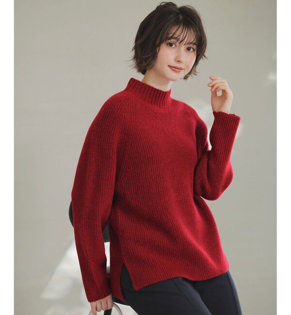 ANY SIS「ハイネックAir ニット」|ニット・セーター|レッド