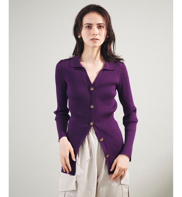 Grace Class「リブポロニットカーディガン」|カーディガン|