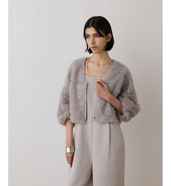 GRACE CONTINENTAL「フラワーチュール刺繍ブルゾン」|ブルゾン・スタジャン|グレー