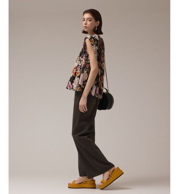 GRACE CONTINENTAL「フラワープリントタックブラウス」|シャツ・ブラウス|