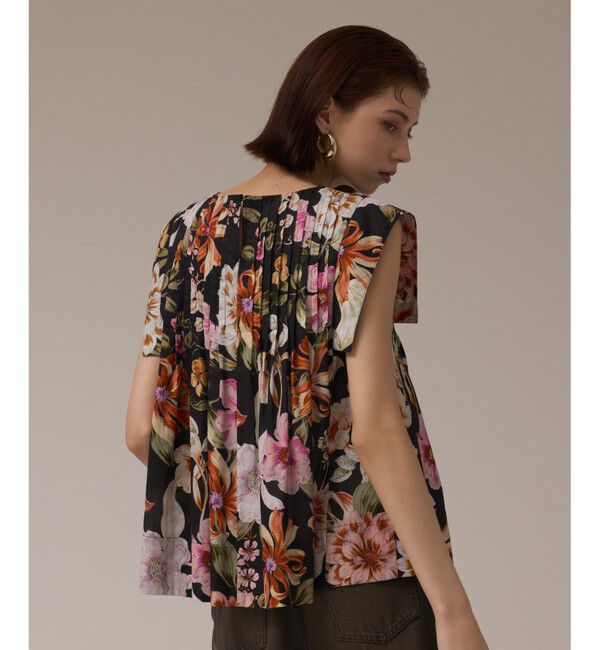 GRACE CONTINENTAL「フラワープリントタックブラウス」|シャツ・ブラウス|