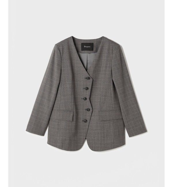 Diagram「デザインフロントジャケット」|ノーカラージャケット|