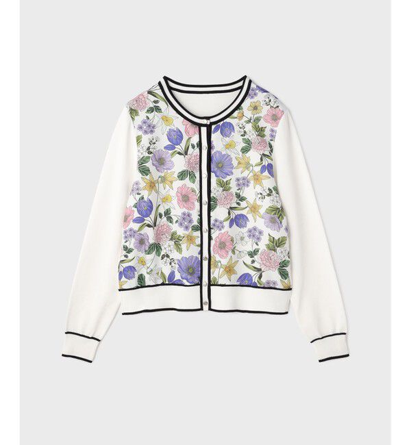 GRACE CONTINENTAL「フラワープリントニットカーディガン」|カーディガン|