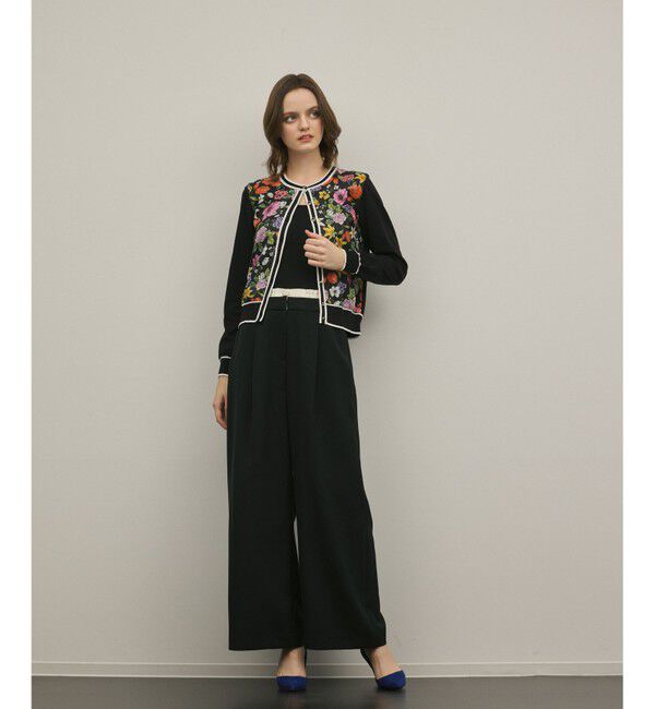 GRACE CONTINENTAL「フラワープリントニットカーディガン」|カーディガン|