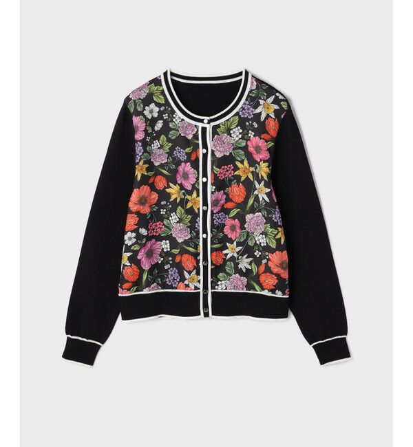 GRACE CONTINENTAL「フラワープリントニットカーディガン」|カーディガン|