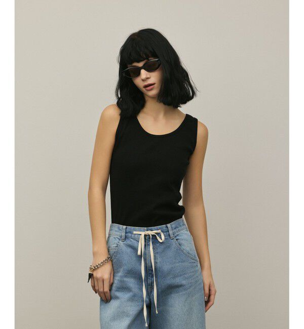 Diagram「テレコノースリーブトップ」|タンクトップ|ブラック