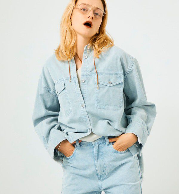 Rie Miller「【RM denim】硫化染コーデュロイシャツジャケット」|シャツ・ブラウス|