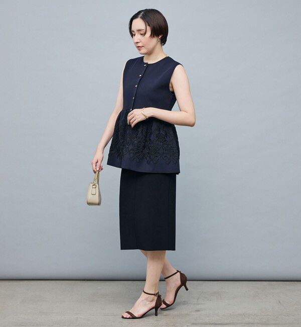 NOLLEY'S「レース付きペプラムベスト」|ベスト・ジレ|