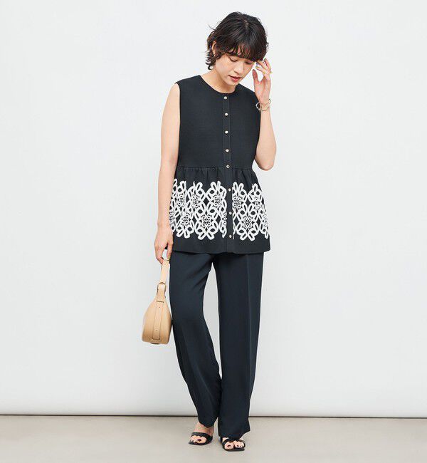 NOLLEY'S「レース付きペプラムベスト」|ベスト・ジレ|
