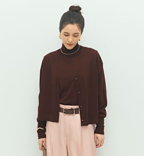 NOLLEY'S「《手洗い可能》《アンサンブル対応》18G天竺ゆったりVネックカーディガン」|カーディガン|