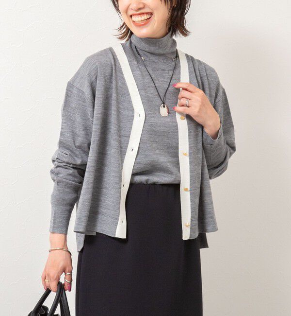 NOLLEY'S「《手洗い可能》《アンサンブル対応》18G天竺ゆったりVネックカーディガン」|カーディガン|