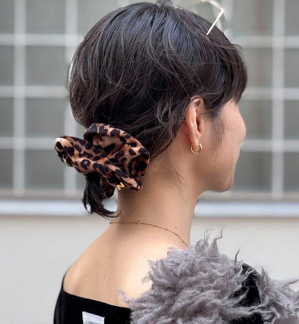 NOLLEY'S「【NOLLEYS GOODS】 ハートレオパード柄シュシュ」|ヘアゴム・シュシュ|