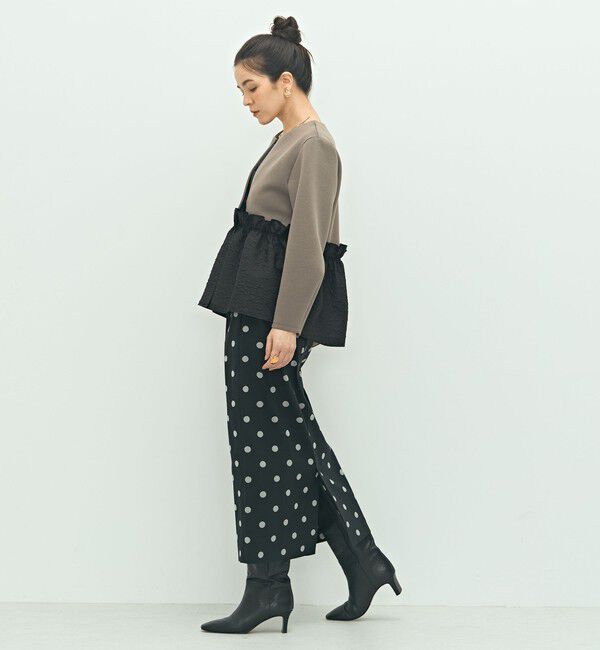 NOLLEY'S「ウォッシャブルストレッチドットジャガードタイトスカート」|タイト|