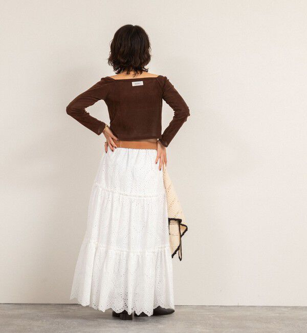 MAQWEL「【MAQWEL/マクウェル】ウォッシャブルベロアレイヤードトップス」|Tシャツ・カットソー|