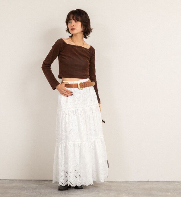 MAQWEL「【MAQWEL/マクウェル】ウォッシャブルベロアレイヤードトップス」|Tシャツ・カットソー|