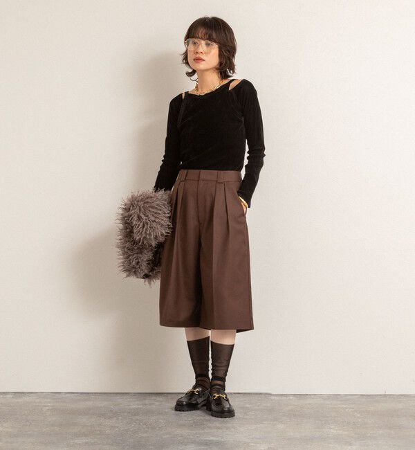 MAQWEL「【MAQWEL/マクウェル】ウォッシャブルベロアレイヤードトップス」|Tシャツ・カットソー|