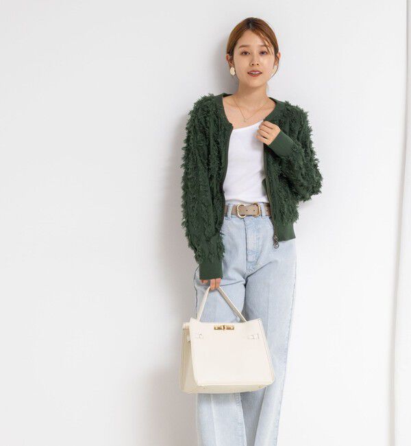 Rie Miller「《手洗い可能》カットジャガードジップアップカーディガン」|カーディガン|