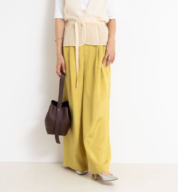 NOLLEY'S「ウォッシャブルクラッシュサテンワイドパンツ」|その他|