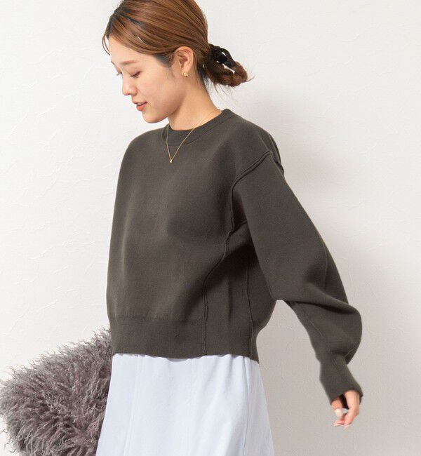 NOLLEY'S「《手洗い可能》スウェット風ニットプルオーバー」|ニット・セーター|