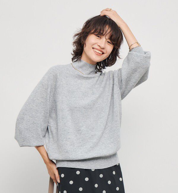 NOLLEY'S「12Gオルティアハイネックプルオーバーニット」|ニット・セーター|ライトグレー