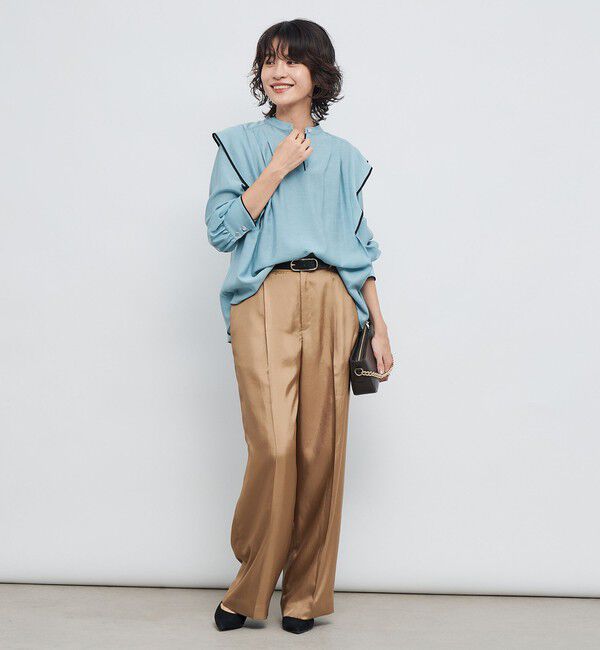 NOLLEY'S「ウォッシャブル配色パイピングブラウス」|シャツ・ブラウス|