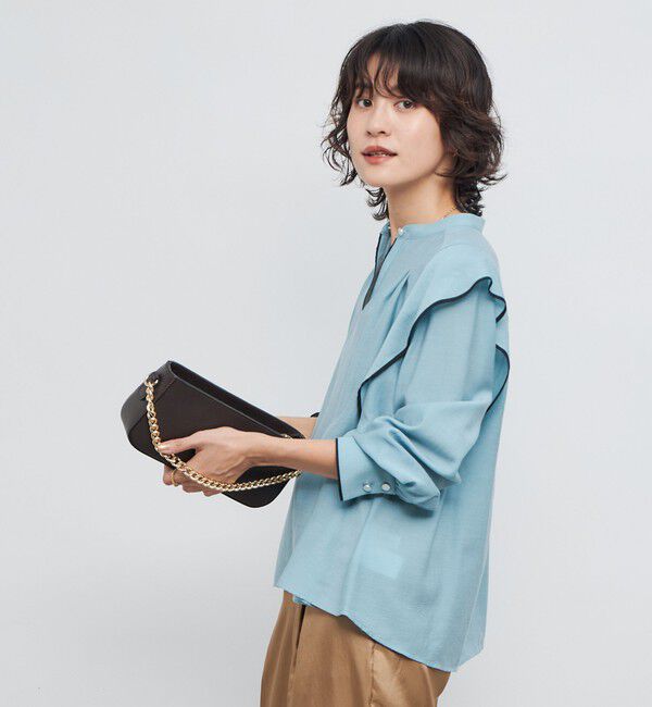 NOLLEY'S「ウォッシャブル配色パイピングブラウス」|シャツ・ブラウス|