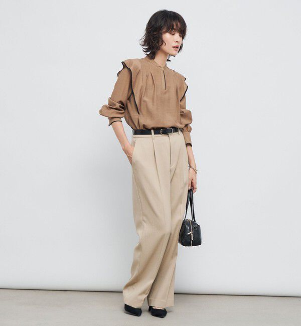 NOLLEY'S「ウォッシャブル配色パイピングブラウス」|シャツ・ブラウス|