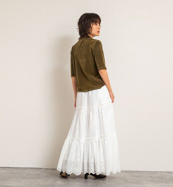 MAQWEL「【MAQWEL/マクウェル】《セットアップ対応》ウォッシャブルエンブロイダリーレーススカート」|スカート|