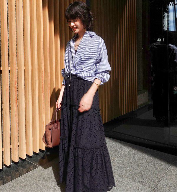 MAQWEL「【MAQWEL/マクウェル】《セットアップ対応》ウォッシャブルエンブロイダリーレーススカート」|スカート|