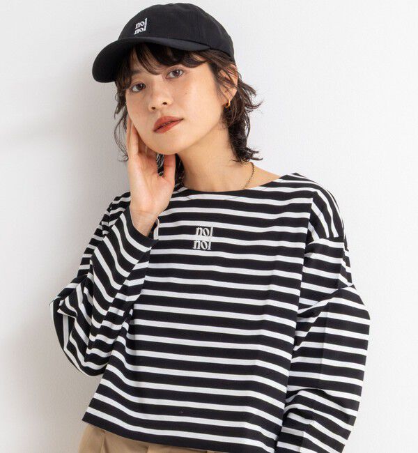 NOLLEY'S「nolnol ウォッシャブルMVSシルケットボーダーショートT」|Tシャツ・カットソー|