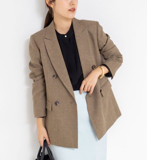 NOLLEY'S sophi「ウォッシャブルシャークダブルジャケット」|テーラードジャケット|オリーブ