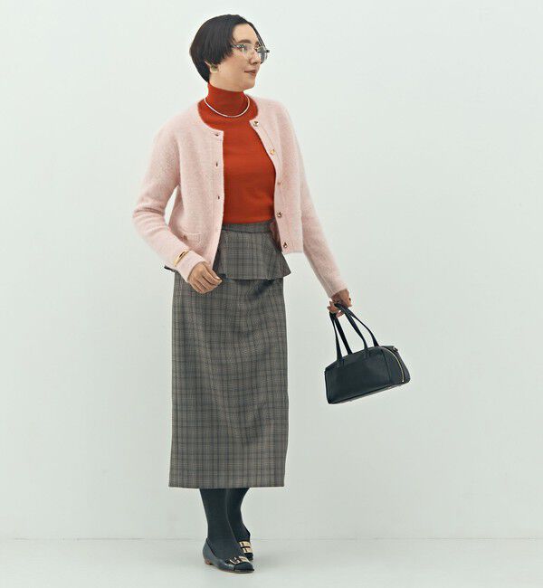 NOLLEY'S「ヘアリークルーネックニットジャケット」|カーディガン|