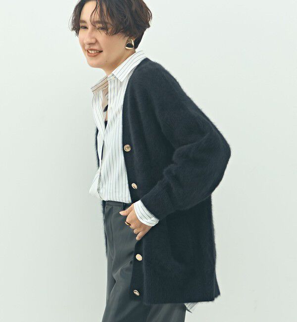 NOLLEY'S sophi「カシミヤ混ヘアリーVネックカーディガン」|カーディガン|