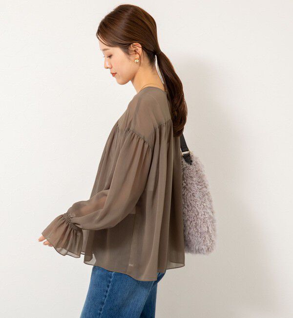 NOLLEY'S「ウォッシャブル楊柳ギャザーブラウス」|シャツ・ブラウス|