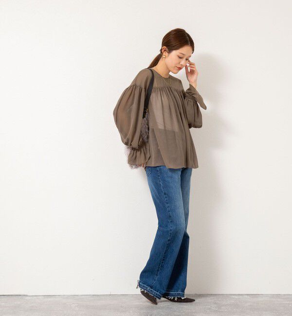 NOLLEY'S「ウォッシャブル楊柳ギャザーブラウス」|シャツ・ブラウス|