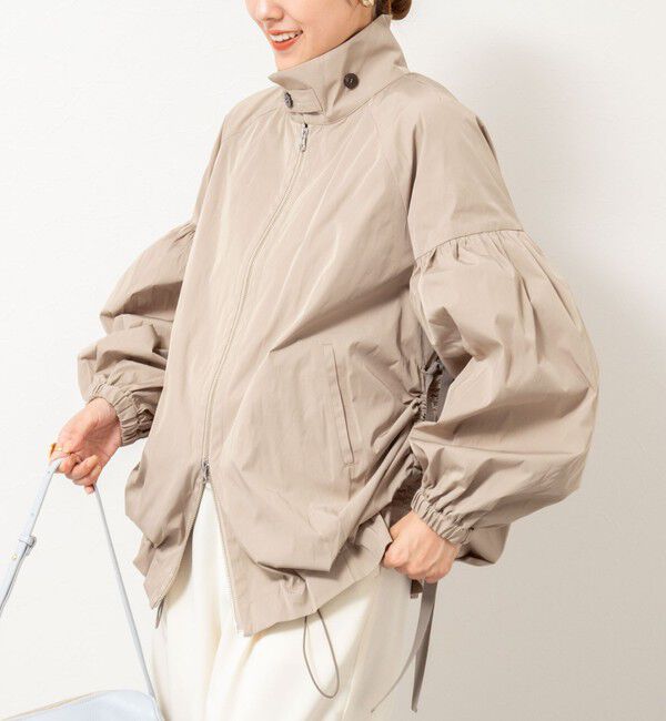 NOLLEY'S「【MARILYN MOON/マリリーンムーン】volume sleeve taffeta mid blouson」|ブルゾン・スタジャン|グレーベージュ