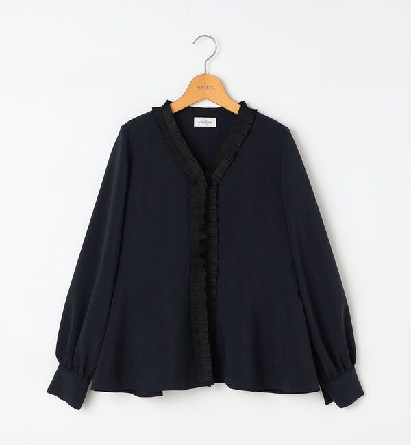 NOLLEY'S「《セットアップ対応》ウォッシャブル衿プリーツペプラムブラウス」|シャツ・ブラウス|