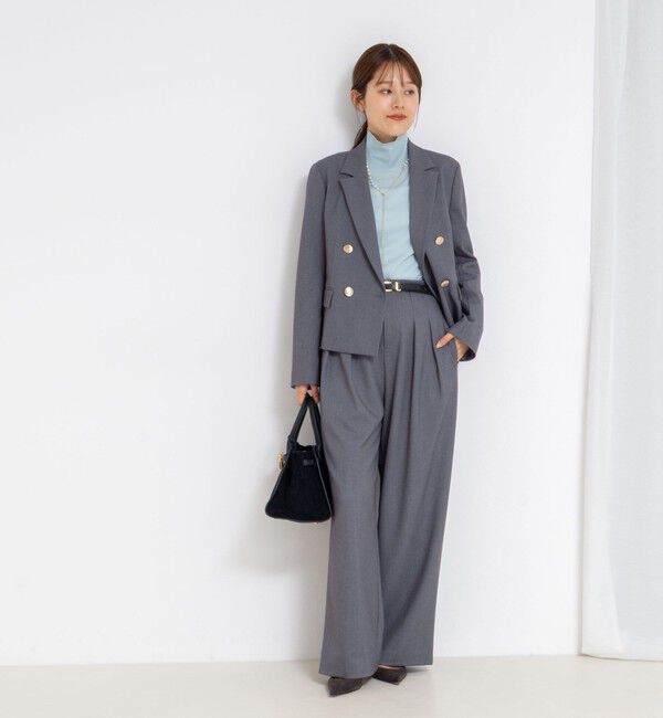 NOLLEY'S sophi「《セットアップ対応》ウォッシャブルウール混ツイルハイウエストワイドパンツ」|その他|