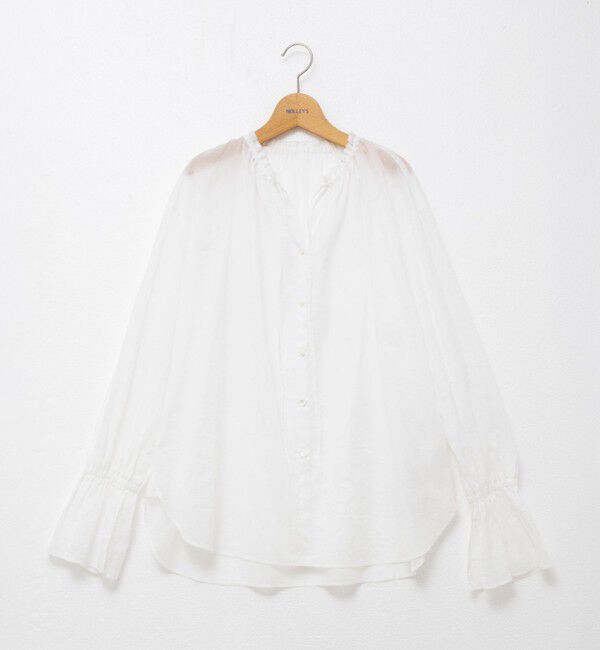 NOLLEY'S「ウォッシャブルシアーコットンフリル襟ブラウス」|シャツ・ブラウス|