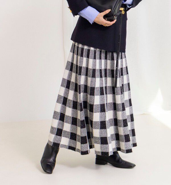NOLLEY'S「《手洗い可能》チェックニットスカート」|スカート|