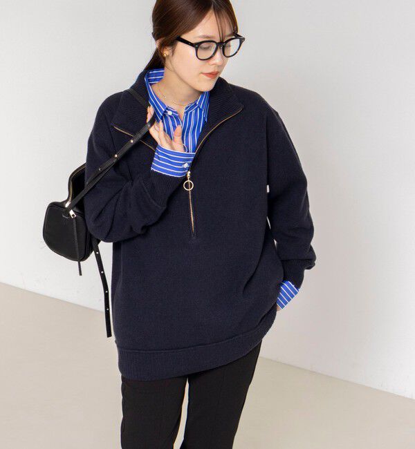 Rie Miller「《手洗い可能》ハーフZIPプルオーバー」|ニット・セーター|