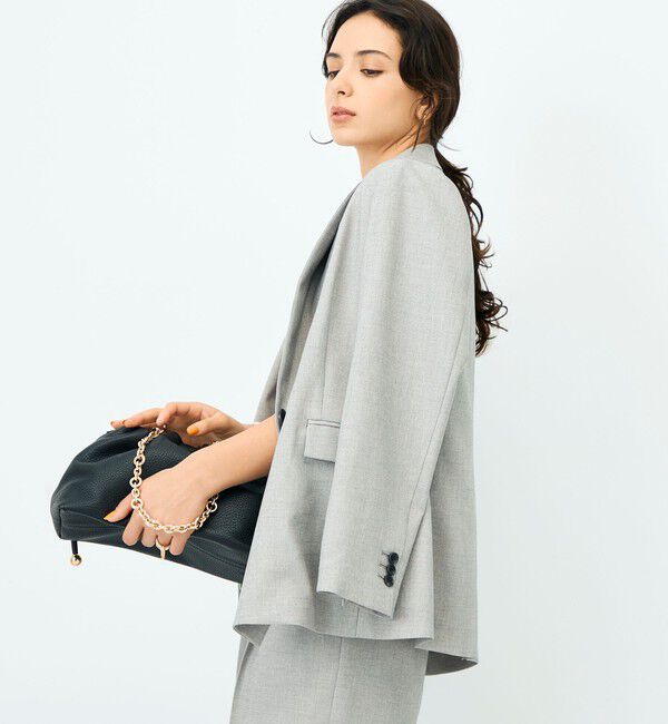 NOLLEY'S sophi「《セットアップ対応》ウォッシャブルドライシャーク2WAYスリットジャケット」|テーラードジャケット|