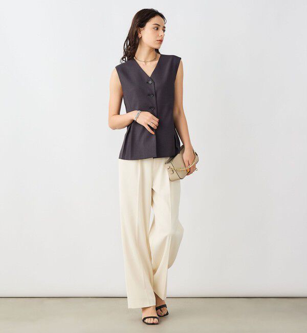 NOLLEY'S sophi「《セットアップ対応》ウォッシャブルドライシャークペプラムジレ」|ベスト・ジレ|